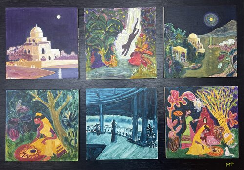 Six dreams of India van Michel TESTARD, Schilderij te koop op Singulart