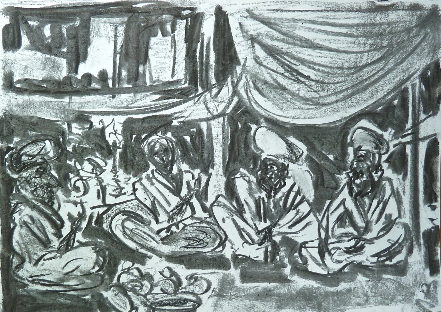 Swamis in conversation, Puri (Orissa) Michel TESTARD