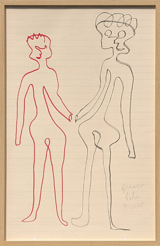 “Two-Handed Drawing: The Lovers” van Frisco Pete, Werk op papier te koop op Singulart