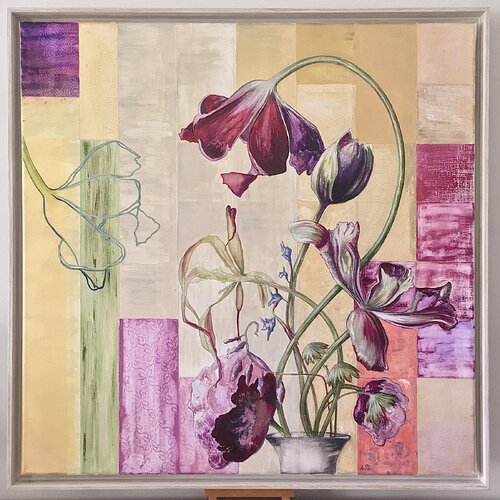 Bouquet beyond Squares de Atelier Elsinger, Pintura a la venta en Singulart