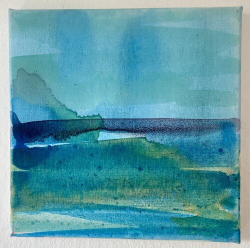 Blaue Felder von Anna Eibl-Eibesfeldt, Malerei kaufen auf Singulart