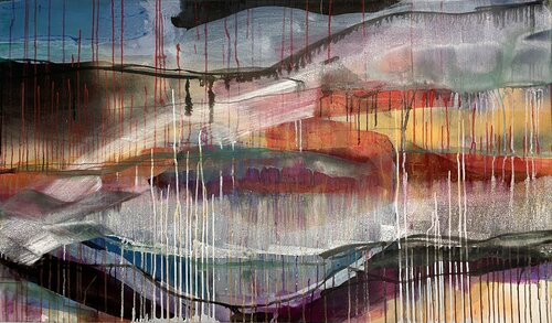 Glühende Landschaft de Anna Eibl-Eibesfeldt, Pintura a la venta en Singulart