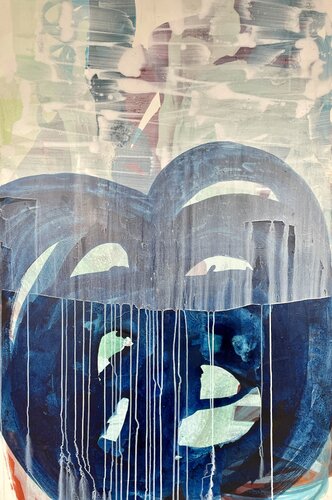 Blaue Erinnerung, schon verschwommen di Anna Eibl-Eibesfeldt, Pittura in vendita su Singulart