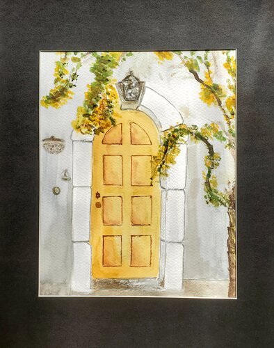 YELLOW  DOOR de Maggie Romanovici, Pintura a la venta en Singulart