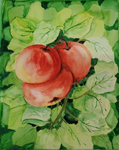 RED APPLES von Maggie Romanovici, Malerei kaufen auf Singulart