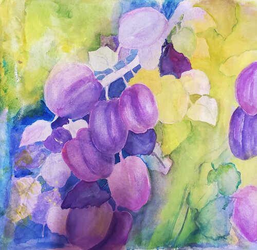 RIPE PLUMS von Maggie Romanovici, Malerei kaufen auf Singulart