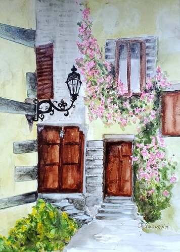 HOUSE IN ITALY  1 di Maggie Romanovici, Pittura in vendita su Singulart