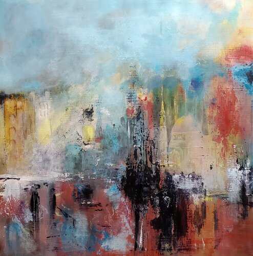 WHERE THE CITY FORGETS ITSELF von Maggie Romanovici, Malerei kaufen auf Singulart