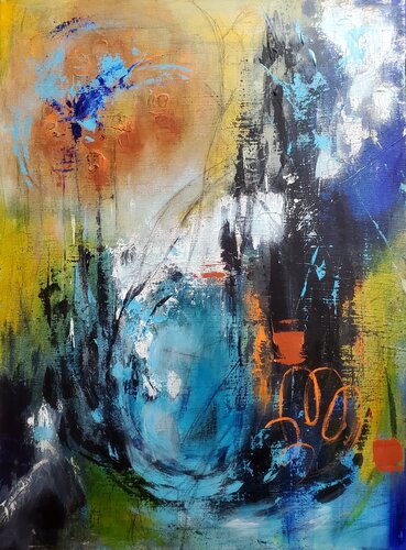 LA MEMOIRE DES COURANTS24 de Maggie Romanovici, Pintura a la venta en Singulart