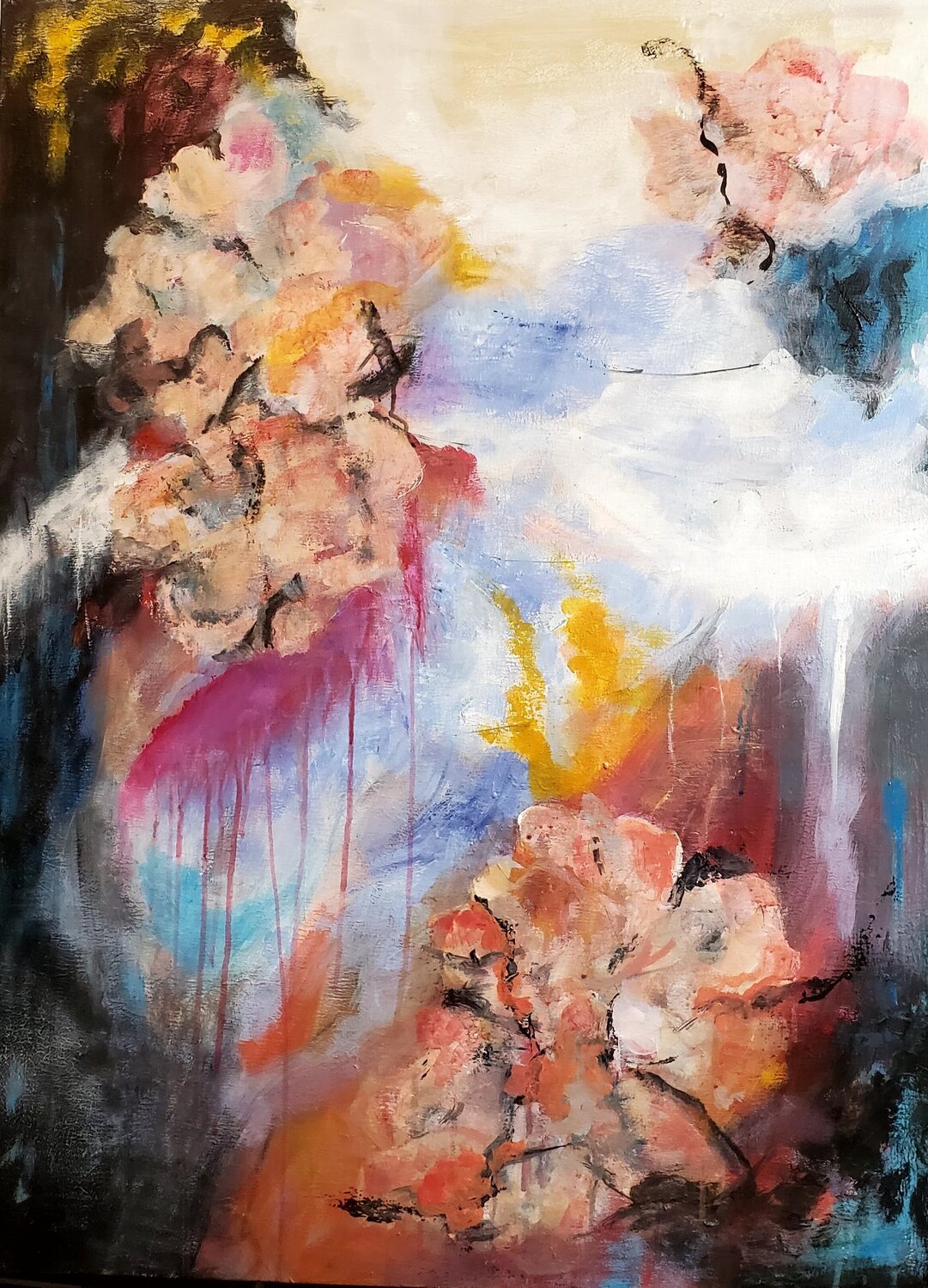 SUSPENDED BLOOM Maggie Romanovici Pintura original en venta