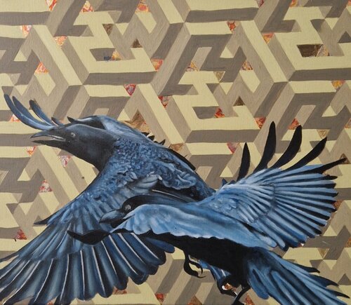 Hugin & Munin di Simon Hafele, Pittura in vendita su Singulart