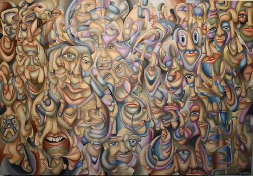 Theater of Faces, van Simon Hafele, Schilderij te koop op Singulart