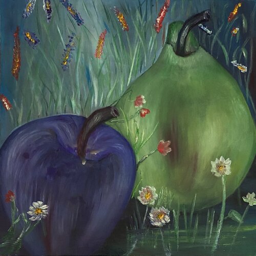 Apple and pear von Krystyna Vinogorodska, Malerei kaufen auf Singulart
