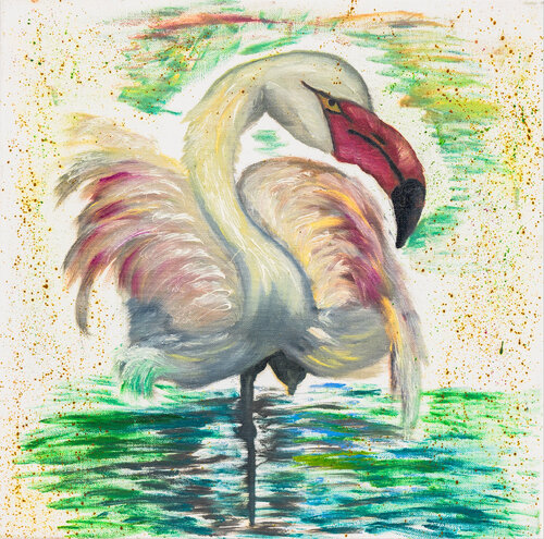 Flamingo de Krystyna Vinogorodska, Pintura a la venta en Singulart