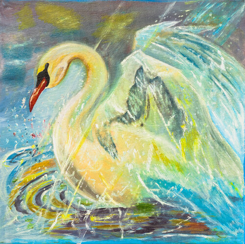 Swan by Krystyna Vinogorodska, Painting for Sale on Singulart