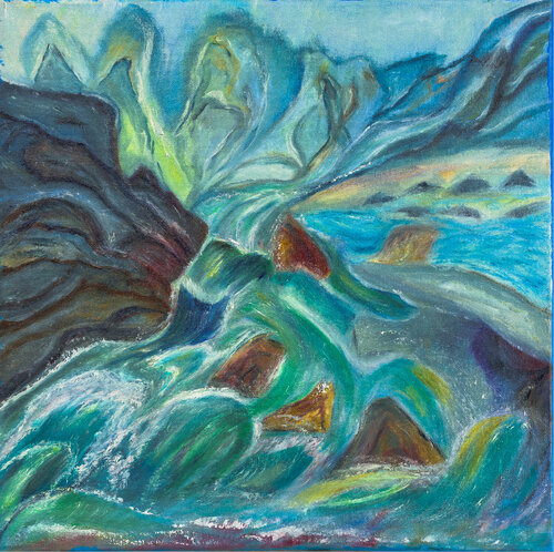 Mountain river de Krystyna Vinogorodska, Pintura a la venta en Singulart