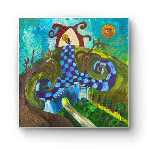 Little man with giant questions de Krystyna Vinogorodska, Pintura a la venta en Singulart