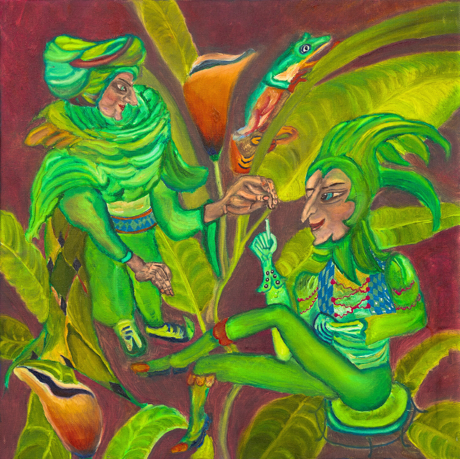 Meeting of elfs Krystyna Vinogorodska Originalgemälde zu verkaufen