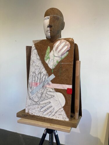 "Studio Portraits #5" THREE BUSTS OF ROBERT DLV van Robert Cremean, Schilderij te koop op Singulart