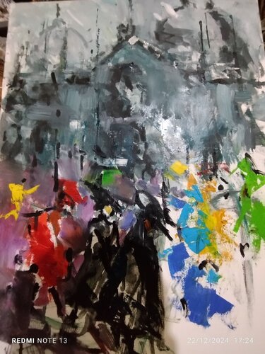maschere a venezia par salvatore in arte girardi de stefano in ate discepolo, Peinture en vente sur Singulart