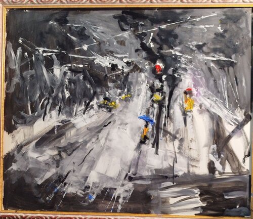 citta  sotto la neve par salvatore in arte girardi de stefano in ate discepolo, Peinture en vente sur Singulart