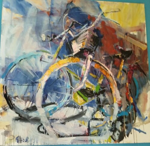 biciclette de salvatore in arte girardi de stefano in ate discepolo, Pintura a la venta en Singulart