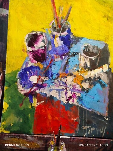 tavolo di lavoro by salvatore in arte girardi de stefano in ate discepolo, Painting for Sale on Singulart