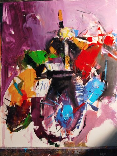 motociclette de salvatore in arte girardi de stefano in ate discepolo, Pintura a la venta en Singulart