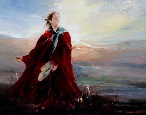 The Red Cloak von Rose Sinatra, Malerei kaufen auf Singulart
