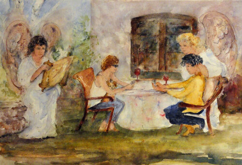 Angels Watching von Rose Sinatra, Werk auf Papier kaufen auf Singulart