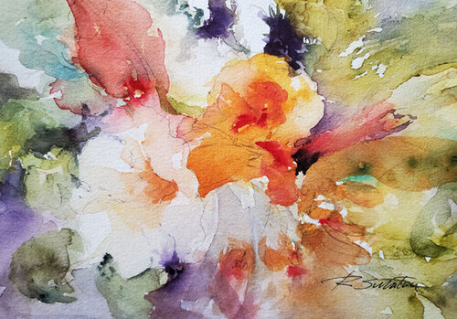 Barbara's Garden Flowers by Rose Sinatra, Work on Paper for Sale on Singulart