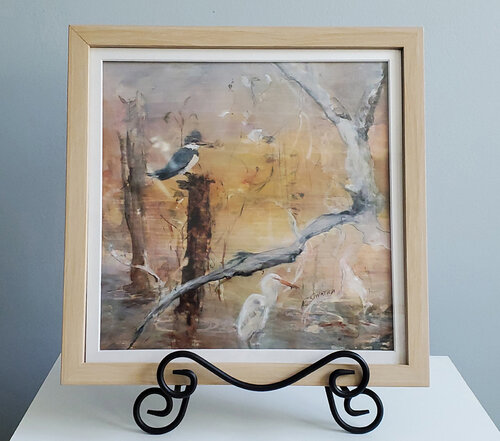 Kingfisher #1 on Wood by Rose Sinatra, 기타 매체 for Sale on Singulart
