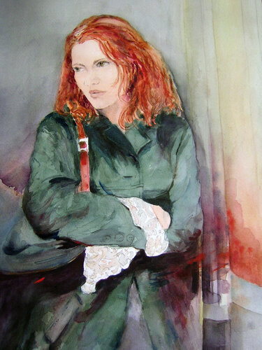 Charlotte - Waiting II by Rose Sinatra, Work on Paper for Sale on Singulart