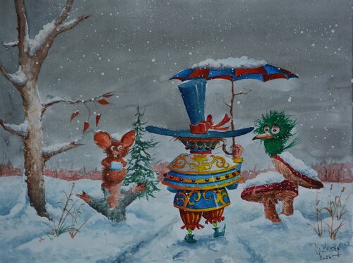 "HIVER." van Michel MICHAUX, Schilderij te koop op Singulart