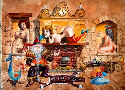 "LA GALERIE DU CHASSEUR." di Michel MICHAUX, Opera su carta in vendita su Singulart