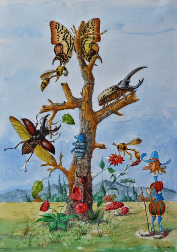 L'ACCUEIL DU PETIT HOMME. by Michel MICHAUX, Work on Paper for Sale on Singulart