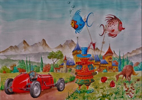 MA MAISON DE CAMPAGNE. von Michel MICHAUX, Werk auf Papier kaufen auf Singulart