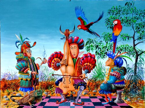 LE CONCERT DE VIOLE DE CORPS. van Michel MICHAUX, Schilderij te koop op Singulart