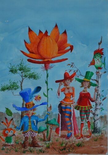 LA GRANDE FLEUR DE MON JARDIN. by Michel MICHAUX, 종이 for Sale on Singulart