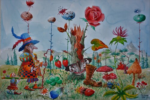 LE VIEIL ARBRE QUI NE VEUT PAS MOURIR van Michel MICHAUX, Werk op papier te koop op Singulart