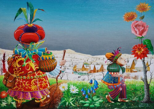 VIENS, PETIT, L'HIVER NOUS ATTEND. di Michel MICHAUX, Pittura in vendita su Singulart