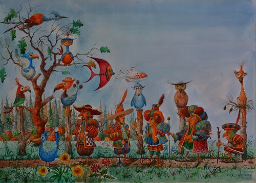 LES INTRUS. von Michel MICHAUX, Werk auf Papier kaufen auf Singulart