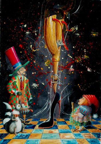 L'EROTISME DE LA JAMBE DE BOIS. by Michel MICHAUX, Painting for Sale on Singulart