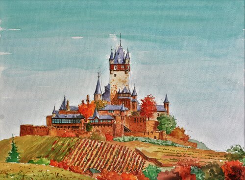 COCHEM ( Alemagne) di Michel MICHAUX, Opera su carta in vendita su Singulart