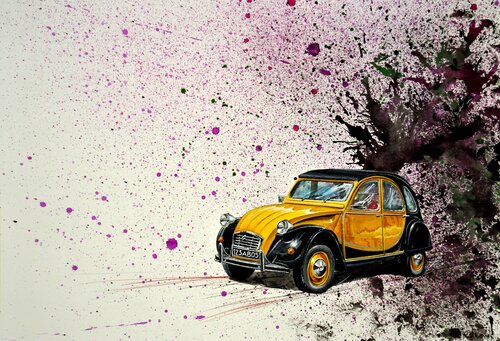 2 CV CHARLESTON. von Michel MICHAUX, Werk auf Papier kaufen auf Singulart