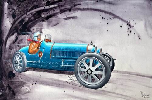 BUGATTI 37A 1936. di Michel MICHAUX, Pittura in vendita su Singulart
