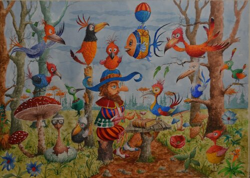 J'AIME LES OISEAUX. von Michel MICHAUX, Werk auf Papier kaufen auf Singulart