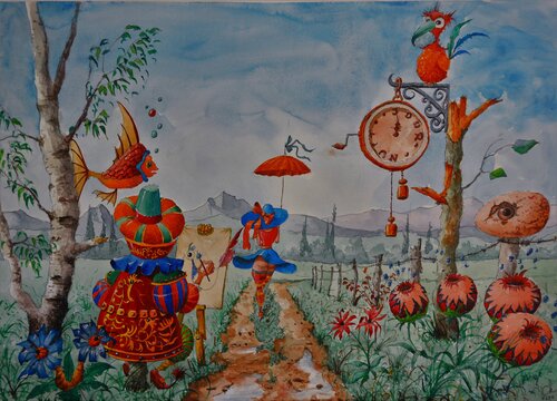 MON AMI, LE PEINTRE ANIMALIER. di Michel MICHAUX, Opera su carta in vendita su Singulart