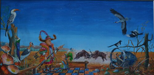 LA LECON D'ECOLOGIE. by Michel MICHAUX, 회화 for Sale on Singulart