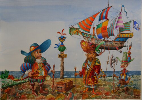 LES GENS DE LA MER. par Michel MICHAUX, Œuvre sur papier en vente sur Singulart